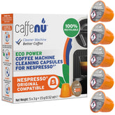 Caffenu Nespresso cleaning pod pack for effortless hygiene and smoother coffee flavors.
