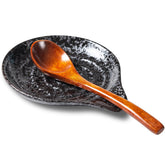 Caigmo spoon rest on countertop keeps cooking mess-free.