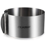 CALIFORNIA CADE ELECTRONIC adjustable cake ring shows 6-12 inch sizing for precise layers.