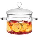 CALORCRISTO 2L glass pot with lid for easy monitoring of simmering pasta