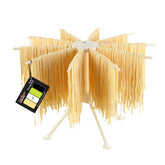 Cambom collapsible pasta drying rack front view with 10 arms for efficient spaghetti drying.