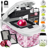 Cambom vegetable chopper with container for quick prep and organized storage.