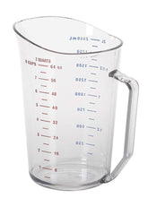 Cambro 200MCCW 2 qt measuring cup in Camwear clear polycarbonate with precise marks for accurate pouring.