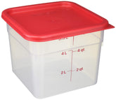 Cambro 6SFSPP190 translucent container with lid enables easy 6-quart storage and quick content identification.