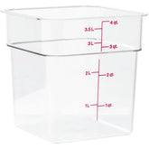 Cambro CamSquare 4 Qt container, clear view to quickly identify contents.