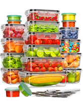 Canfanni 40-piece containers with lids for organized meal prep and easy stacking.