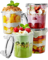 Canfanni overnight oats containers 4-pack with lids for organized meal prep on the go.