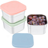 Caperci 3-pack stainless steel snack containers 8oz for sauces and snacks