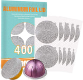 Capmesso VertuoLine foil lid close-up showing reusable seal for fresh coffee.