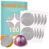 CAPMESSO VertuoLine 64mm foil lids pack for reusable capsules and BPA-free use