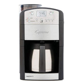 Capresso CoffeeTeam TS grinder with conical burrs delivering uniform grounds for richer aroma