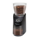 Capresso Infinity Plus conical burr detail for precise grind consistency across brewers.