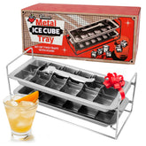 Captain Cranberry stainless steel lever-and-stand ice tray forms consistent 11-inch cubes