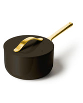 Caraway sauce pan interior surface shows natural nonstick for easy release