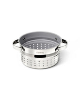Caraway Steamer Small inside sauce pan for even, portioned steaming.