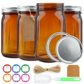 CARBLIN amber wide-mouth 32oz jar ready for easy filling and storage.