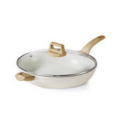 CAROTE 12.5-inch pan with lid, granite nonstick surface offering smooth release for eggs