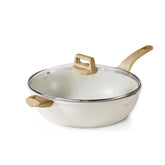 CAROTE 12.5-inch nonstick pan with lid for controlled cooking.