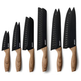 CAROTE 12-piece knife set with stainless steel blades for fast, precise meal prep.