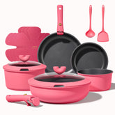 CAROTE 15pc pots and pans set with nonstick coating for easy cooking