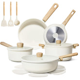 CAROTE 16pc ceramic cookware set front view with durable nonstick coating