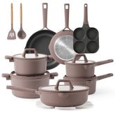 CAROTE 19pcs pots and pans set assembly view for versatile home cooking.