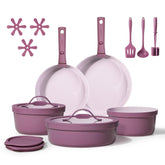 CAROTE 21pcs ceramic cookware set unboxing showing complete kit for versatile home cooking.