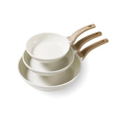 CAROTE 8-inch cream white egg pan for easy omelets and low-oil cooking