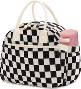 Carry Bloom corduroy lunch bag front view showing soft texture and easy transport