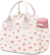 Carry Bloom corduroy beige lunch box with insulation for fresh meals on the go.