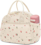 Carry bloom lunch box corduroy front pocket organizes cutlery and napkins