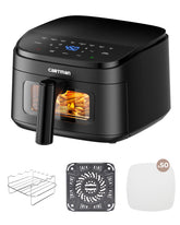 CARTMAN 4QT compact air fryer shown under cabinet for space-saving kitchen setup.