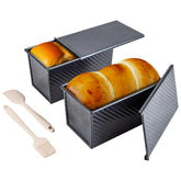 Cartman bread loaf pan 2-pack with lid shows two pans for even baking and easy removal.