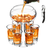Catadog adjustable shot glass dispenser in clear plexiglass for easy party pours
