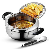Cawayo Tempura Pot nine point four inch side view for durable, reliable frying