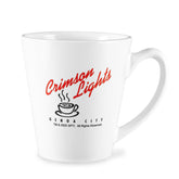 CBS Young and the Restless Crimson Lights mug logo on white ceramic, ideal for daily coffee.