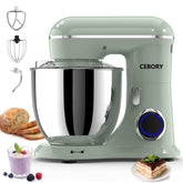 CEBORY 3-in-1 stand mixer with green bowl for versatile baking prep.