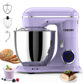 CEBORY 3-in-1 stand mixer purple, side view, versatile mixing.