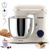 CEBORY 3-in-1 stand mixer with 6.5qt bowl for versatile baking.