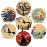 Cegkuc coasters with holder protect surfaces on tables and desks.