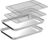 CEKEE 4-piece small baking sheet set for compact toaster ovens.
