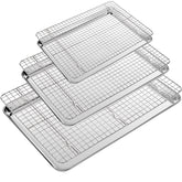 CEKEE baking sheet with wire rack large, even heat and easy release