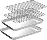 CEKEE half sheet pans with rack set ready for even baking on the counter