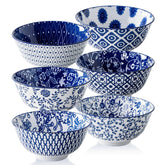 Cerkik vintage blue soup bowls six-piece set for daily soups