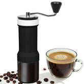 CEVING mini manual grinder exterior with dial showing 40 settings for precise grind control.