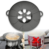 ChaiGuard universal lid fits chai pots and pans, preventing boilovers.