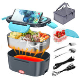 CHARMDOO electric lunch box lid with built-in spoon holder for convenient meals on the go.