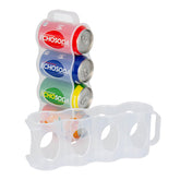 ChasBete soda can organizer in fridge front view keeps cans neatly organized and accessible.