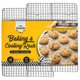 Checkered Chef 10x15 cooling rack set elevates food to drain fat and grease.