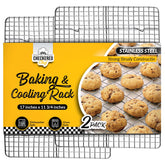 Checkered Chef cooling rack in oven-safe setup highlighting durable stainless steel